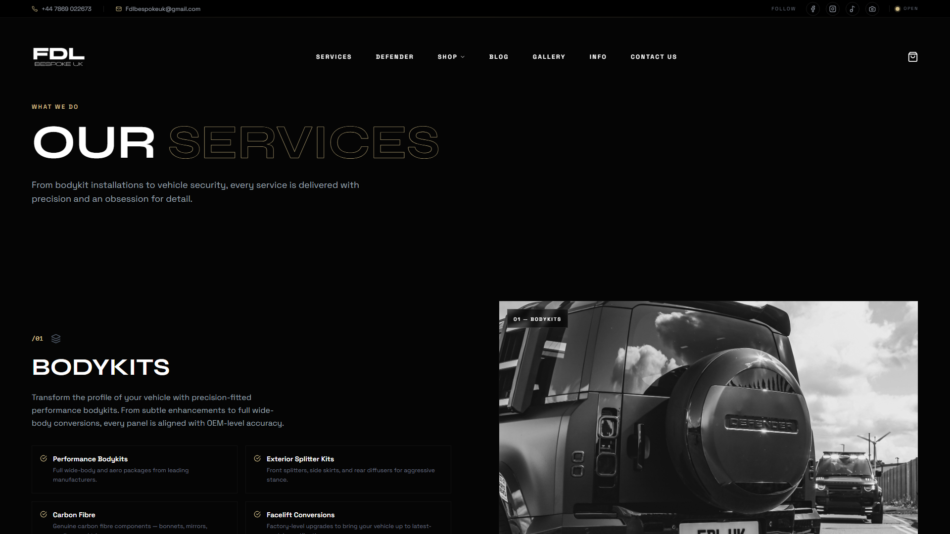 FDL Bespoke services page